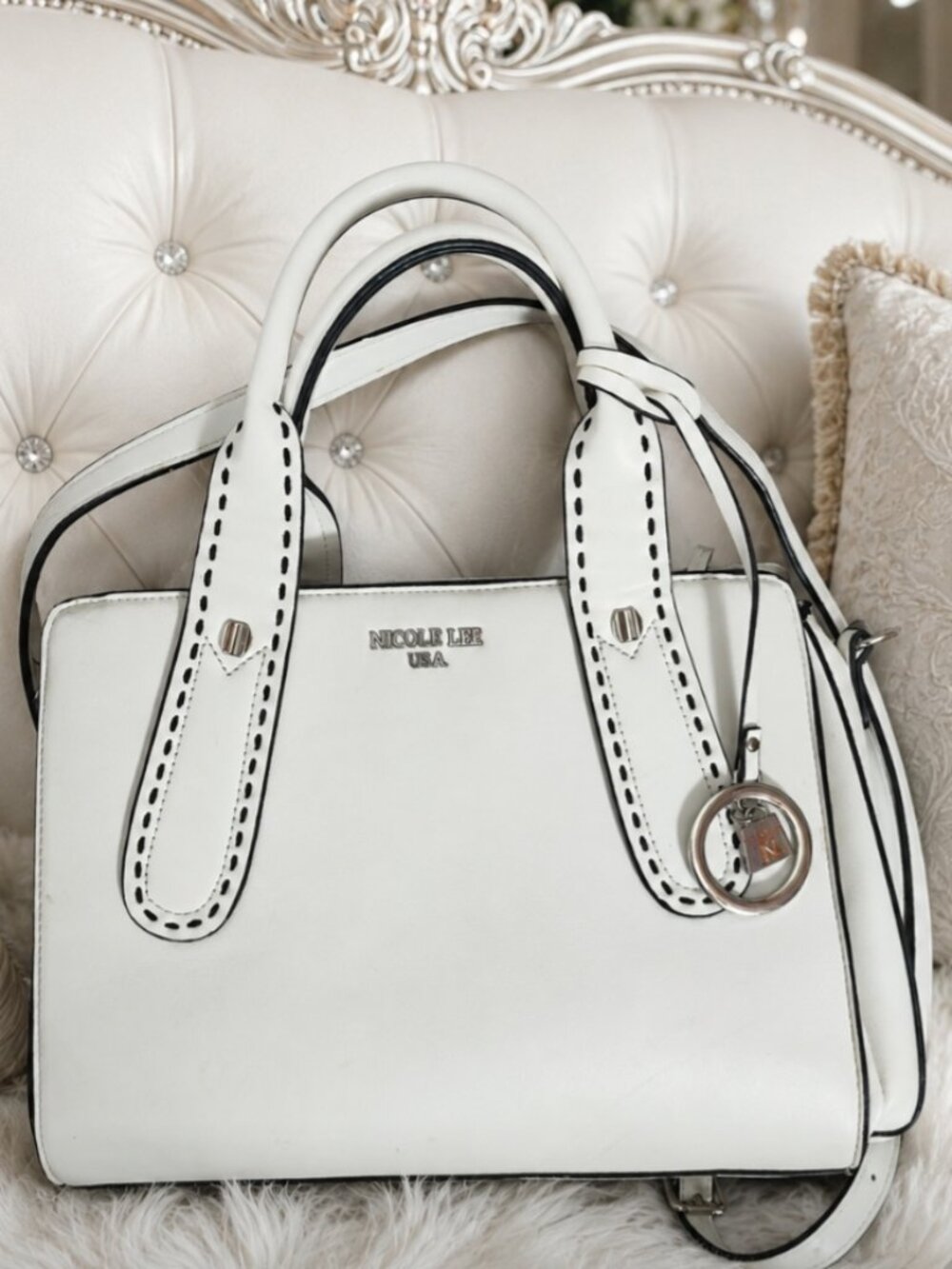 Nicole Lee, woman's  pocket book white purse